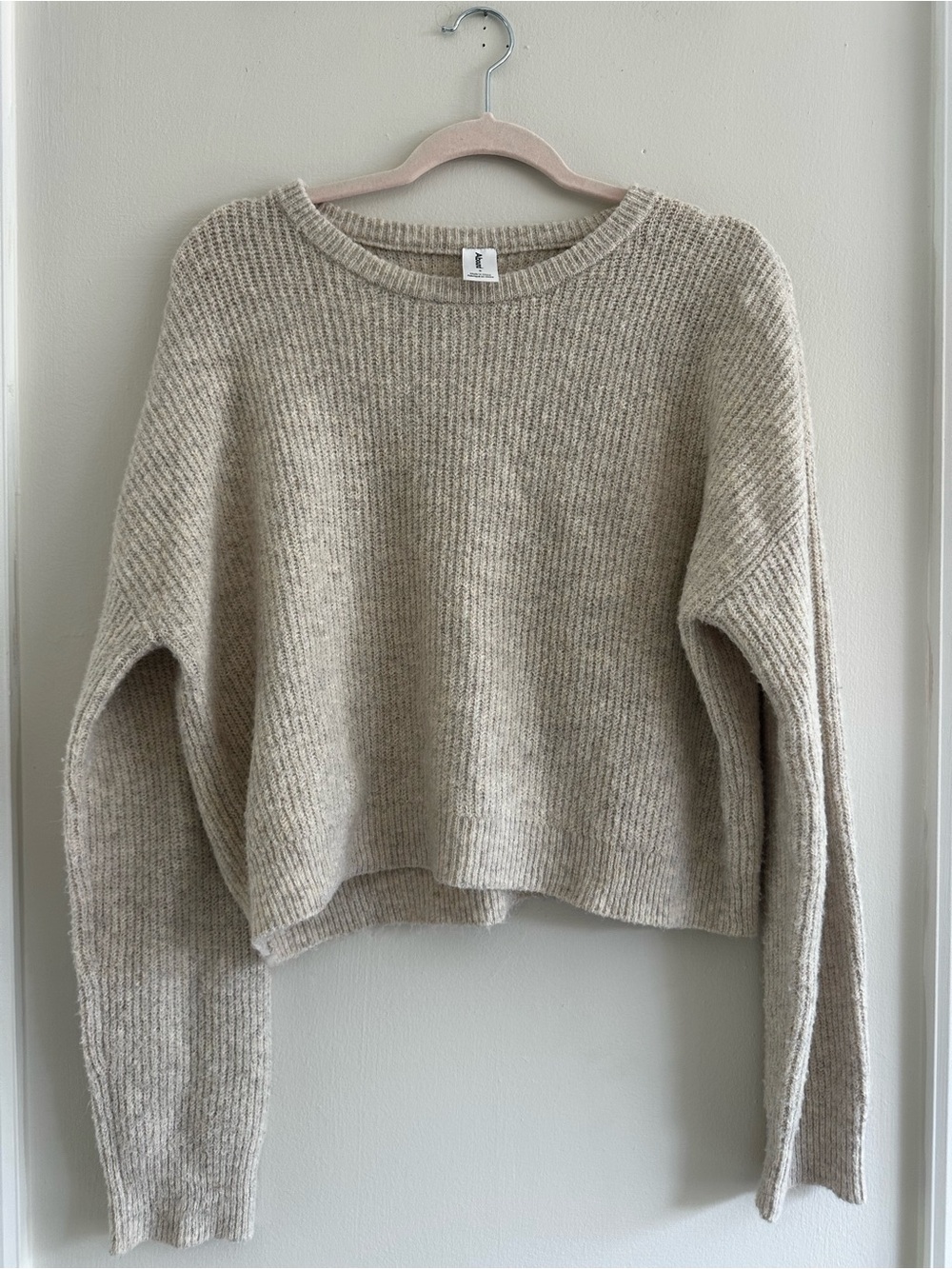 Abound Cream Ribbed Crewneck Sweater